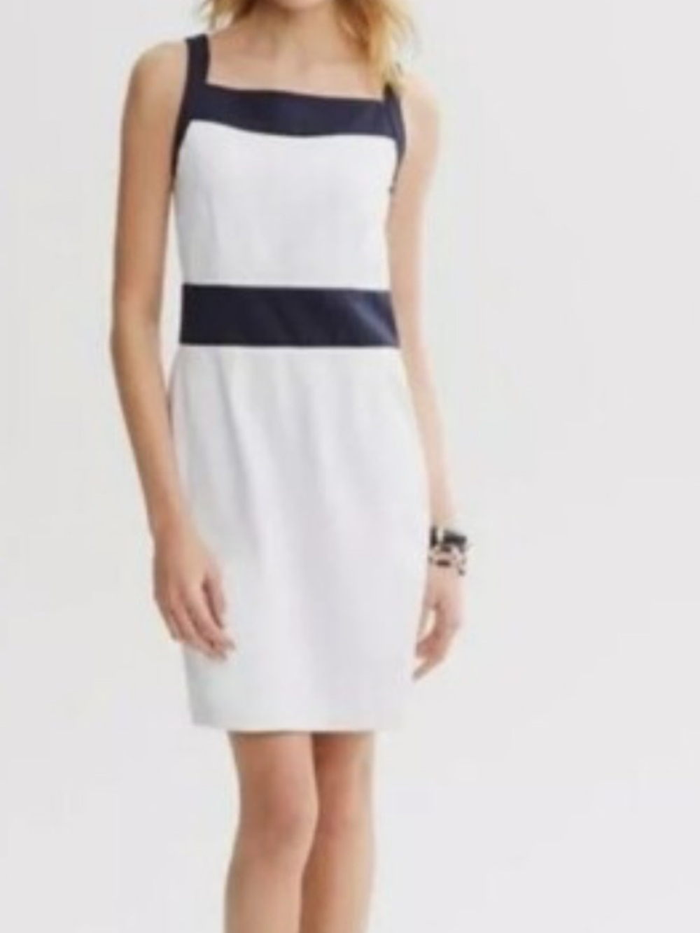 Banana Republic White Navy
Trim Sheath Dress